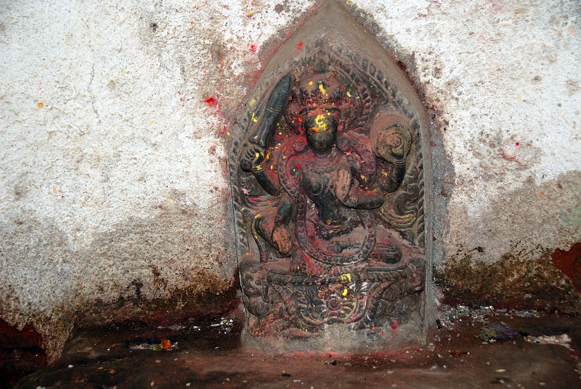 13 Kathmandu Gokarna Mahadev Temple Small Shrine Statue Holding A Sword 